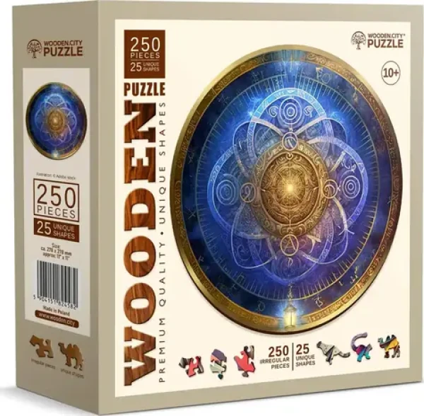 Wooden City Drevené puzzle Modrý zverokruh 250 dielikov
