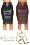 Sexy KouCla Wetlook pencil skirt with zip BORDEAUX