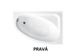 BESCO - Asymetrická vaňa CORNEA - Nožičky k vani - Bez nožičiek, Rozmer vane - 150 × 100 cm, Spôsob prevedenia - Pravé VANCOR150P