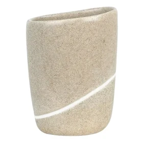 Spirella ETNA kelímok na kefky béžový / polyresin / kamenný vzhľad (7610583143457)