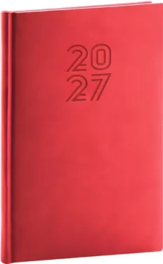 NOTIQUE Aprint 2027 červený / Týždenný diár / 15 x 21 cm