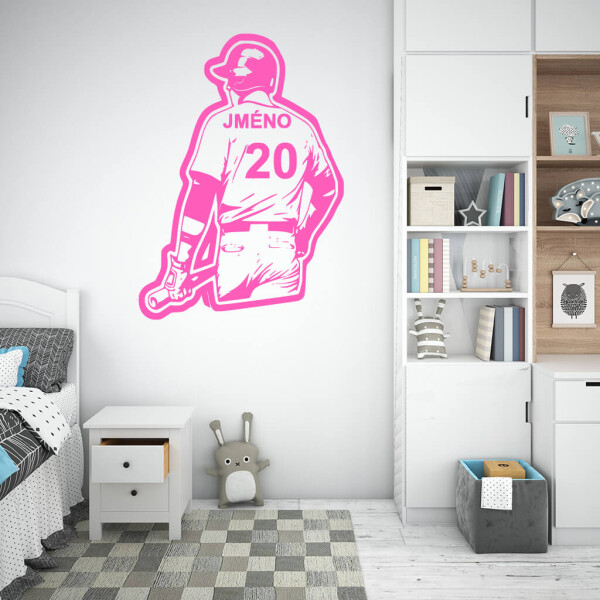 Veselá Stena Samolepka Baseballový dres Farba: růžová, Veľkosť: 100 x 72 cm