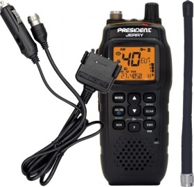 President Ręczne radio CB Jerry. Adaptor, akumulátor, antena