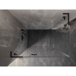MEXEN/S - Lunar L sprchový kút dvere krídlové ľavá 75 x 80, transparent, čierna 834L-075-080-70-00-L