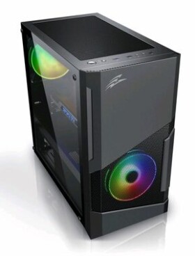 EVOLVEO M5 čierna / M-ATX / 1x USB 3.0 + 2x USB 2.0 / 2x 120 mm / bez zdroja / priehľadná bočnica / RGB (CAEM5)