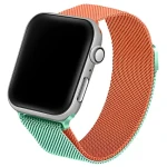 Beline Steel Collection zeleno-oranžová / Remienok pre Apple Watch / 42/44/45/49 mm / nerezová oceľ / magnetický
