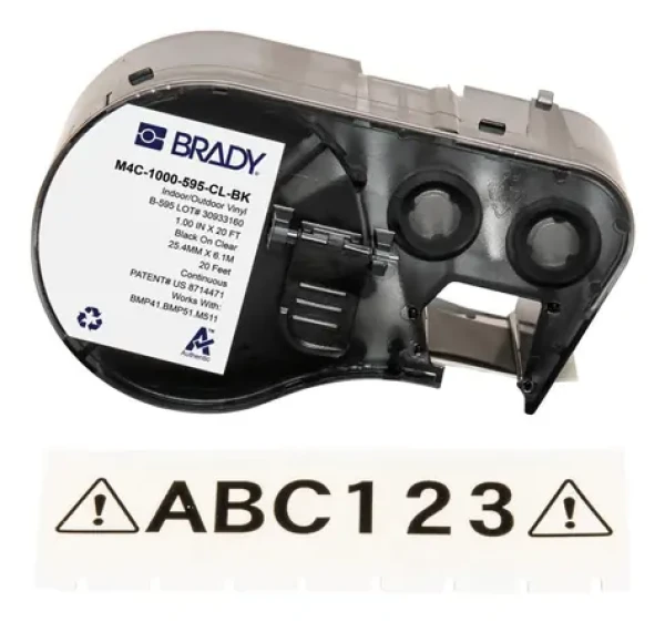 BRADY Páska do tlačiarne štítkov 25 mm čierna/priehľadná / pre tlačiarne M410, BMP41, M510, BMP51, BMP53, M511 / vinylová (M4C-1000-595-CL-BK)