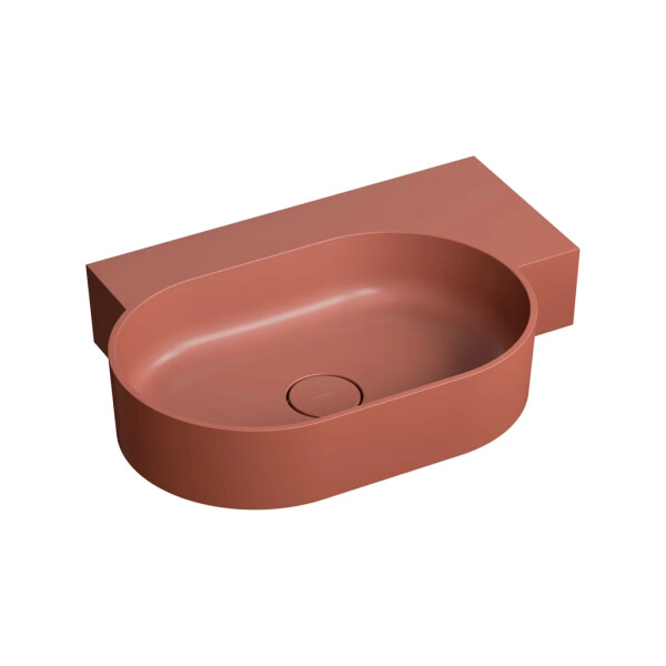 OMNIRES - OVO M+ umývadlo na dosku/závesné - pravé, 64 x 44 cm, terracotta mat; OVO645UWPTE