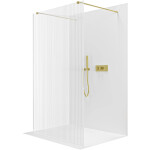 CERANO - Sprchová zástena Walk-in Onyx Duo Ľ/P - 8 mm - hranatá vzpera - zlatá, ryhované sklo - 80x200 CER-8050BD1939