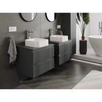 MEXEN/S - Rivel kúpeľňová skrinka pod umývadlo 60, 2 zásuvky, reliéf, grafit mat 91A20-06047-2-BFF66