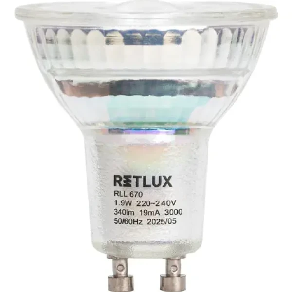 Retlux RLL 670 Žiarovka LED GU10 Bulb 1.9W / 340 lm / 3000K (8590669394050)