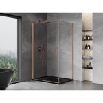 MEXEN/S - Mist-B sprchovací kút dvere krídlové 70 x 75, transparent, meď kartáčovaná 8A2T-070-075-65-00