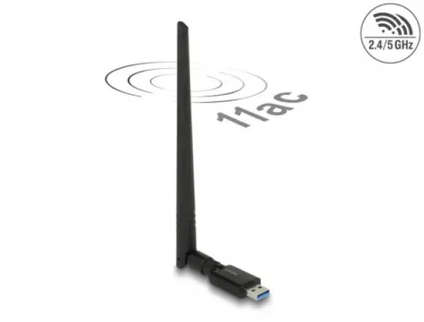 DeLock USB Dualband WLAN 867 + 300 Mbps s externou anténou (12535)