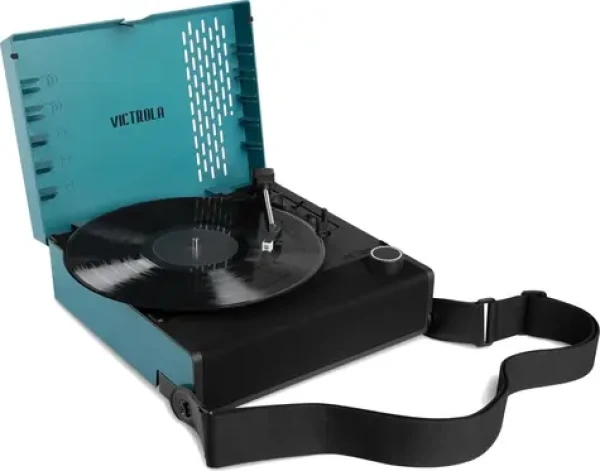 Victrola VSC-750SB- Blu-INT Revolution Go modrá / Gramofón kufríkový / prenosný / 3 rýchlostné / BT / RCA (5060647650957)
