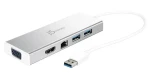 J5Create USB 3.0 Mini Dock strieborná / Dokovacia stanica / 2x USB 3.2 Gen2 / HDMI / RJ-45 / hliník (JUD380-N)