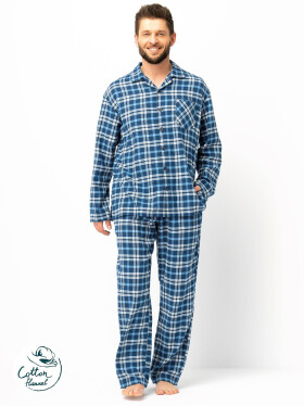 Pánske pyžamo Key MNS 492 B25 dĺžka/r M-2XL so zipsom džínovina XL