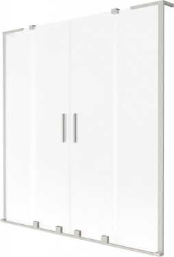 MEXEN/S - Velar L Duo dvojkrídlová posuvná vaňová zástena 150 x 150, dekor, nikel kartáčovaný 896-150-003-32-97