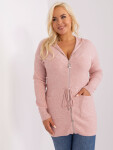 Světle růžový kardigan plus size s viskózou XL / XXL