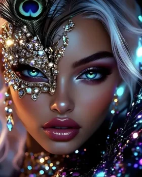 Norimpex Diamantové maľovanie Žena s pávie maskou