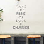 Veselá Stena Samolepka Take the risk or lose the chance Farba: hnedá, Veľkosť: 80 x 55 cm