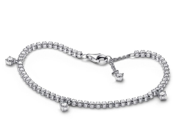 Pandora Žiarivý strieborný náramok so zirkónmi Sparkling Tennis Timeless 592401C01 20 cm