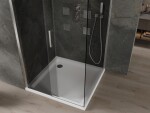 MEXEN/S - Omega sprchovací kút 100 x 100, grafit, chróm + vanička vrátane sifónu 825-100-100-01-40-4010