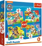 Trefl Puzzle Tlapková patrola: Bežiace šteňatá 4v1