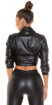 Sexy Kunstleder Cropped Blouse/ Jacket Einheitsgroesse