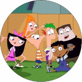 Jedlý papier Phineas a Ferb priatelia 19,5 cm - Pictu Hap - Pictu Hap