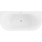 MEXEN/S - Oval vaňa voľne stojaca nástenná 160 x 80, biela, sifón a prepad zlatá kartáčovaná 52671608000-55