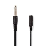 Nedis Stereo Audio kábel jack 6.35 mm (M) - jack 6.35 mm (F) 5.00 m čierna (CAGL23050BK50)