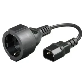 MicroConnect Predlžovací kábel C14 - Schuko (F) 0.23m čierna (PE130075)