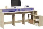 VidaXL Biurko z podświetleniem LED, dub sonoma, 200x104x91 cm