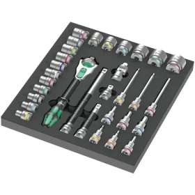 Wera 9722 Račňa 8000 C Zyklop 1/2" v penovej vložke set 1 - 31 dielny (05150112001)