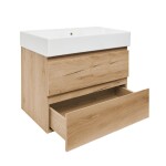 Kúpeľňová skrinka 2 zásuvková s umývadlom SAT B-Way 79x50x45 cm dub mat BWAY280OAKU2BI BWAY280OAKU2BI