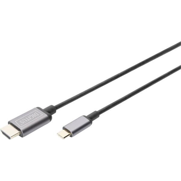 Digitus USB 3.0, USB 3.0 káblový adaptér [1x USB 3.1 zástrčka C, USB-C® zástrčka - 1x HDMI zástrčka] DA-70821 hliníková zástrčka, flexibilný, 4K UHD, s USB; DA-70821