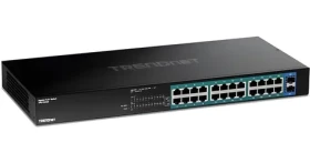 Trendnet 24-portový PoE+ switch s 2x SFP / Switch / 24x Gigabit PoE+ / 380 W / 52 Gbit/s / kovové prevedenie (TPE-TG262)