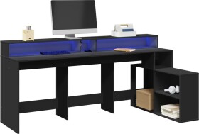 VidaXL Biurko z podświetleniem LED, čierne, 200x104x91 cm