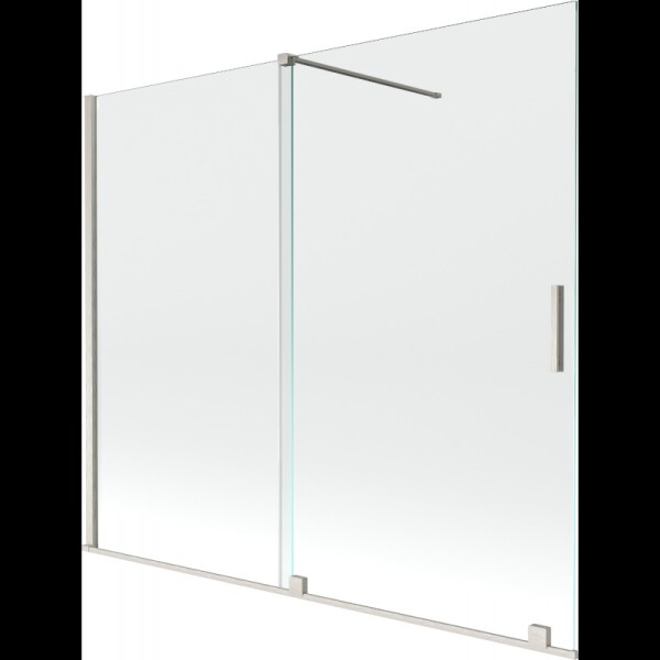 MEXEN/S - Velár dvojkrídlová posuvná vaňová zástena 180 x 150, transparent, nikel kartáčovaný 896-180-000-01-97