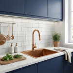 REA/S - Oceľový drez Leo 40 BRUSH COPPER s kuchynskou batériou KPL-06016