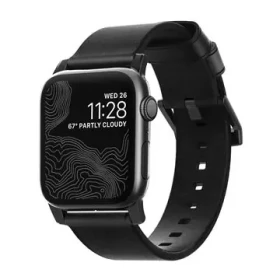 Nomad Leather Strap remienok pre Apple Watch 44 42 mm čierna (NM1A41BM00)