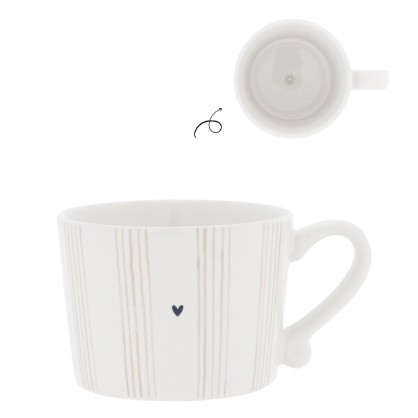 Bastion Collections Keramický hrnček Small Stripes Natural 150 ml