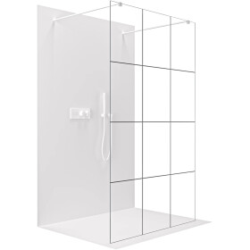 CERANO - Sprchová zástena Walk-in Onyx Duo Ľ/P - 8 mm - hranatá vzpera - biela matná, industriálne sklo - 110x200 CER-8050BD1832