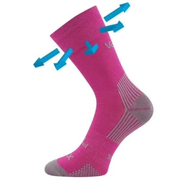 VOXX Ponožky slabé z merino OPTIMUS s ionty stříbra FUXIA 39-42 126345