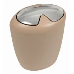 Spirella ETNA výklopný odpadkového kôš 7 L béžový / plast / strieborné veko (7610583105554)