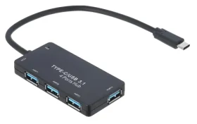 Akyga USB-C hub / Rozbočovač USB / 4 porty / USB 3.1 / kábel 20 cm (AK-AD-52)
