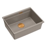 Quadron - Granitový drez Logan 100 Beige Zlaty HQJ6045U4_PVDG1_U