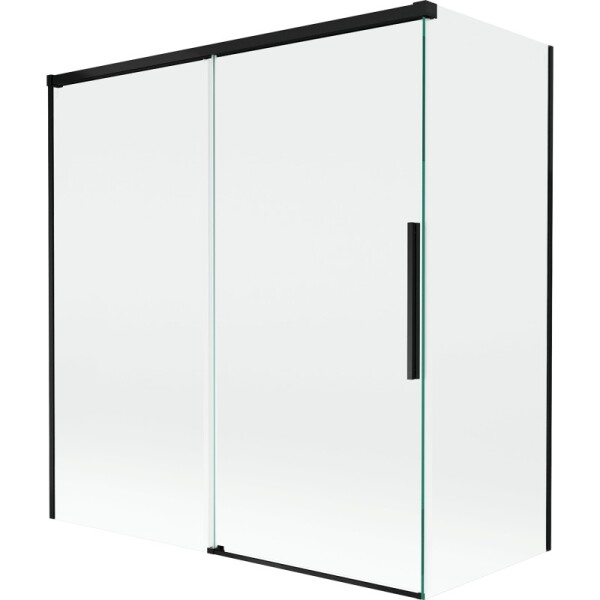 MEXEN/S - Rox vaňová zástena 2-krídlová posuvná 150 + 70 x 150, transparent, čierna 8C9-150-070-70-00