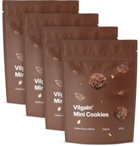 Vilgain Mini Cookies BIO – 4× kešu, čokoláda a vlašské orechy 100 g