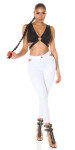 White Highwaist Jeans with cut-out White